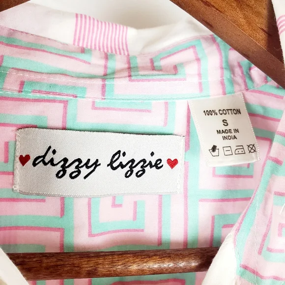 Dizzy Lizzie Mrs Maisel Dress Striped Geometric Cotton Midi Dress - Picture 5 of 9